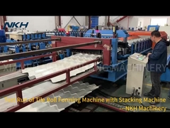 Testlauf der 845-Rollformmaschine mit Stapelmaschine